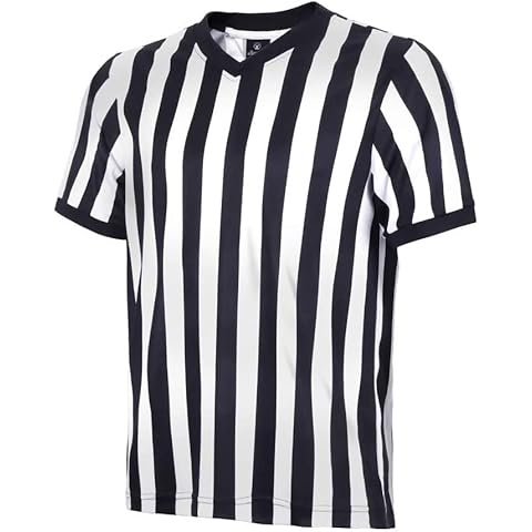 allentian Men Referee Shirt, Official Black & White Stripe Referee/Umpire Jersey – Pro-Style V-Neck Referee Uniform, Basketball, Football, Soccer (XL) Cover