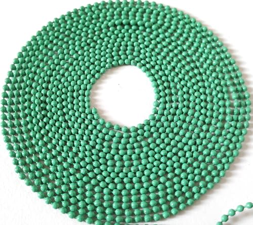 Image of GoSetGet! 12 mtr-Teal Green -1.5mm Metal Ball Chain for LIPPAN Art, Rangoli, Jewelry Making, Crafts, Decorative, Long Lasting Finish (12 Mtr TealGreen)