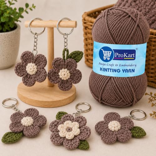 Image of ProKart Premium Woolen 4 Ply Hand Knitting Wool Yarn | Fine Weight Soft Yarn for Sweater, Scarf, Hat, Baby Clothes, Purse, Gift Bags & DIY Craft Accessories (Light Wine, 100gms x 1 Pack) - PRO23