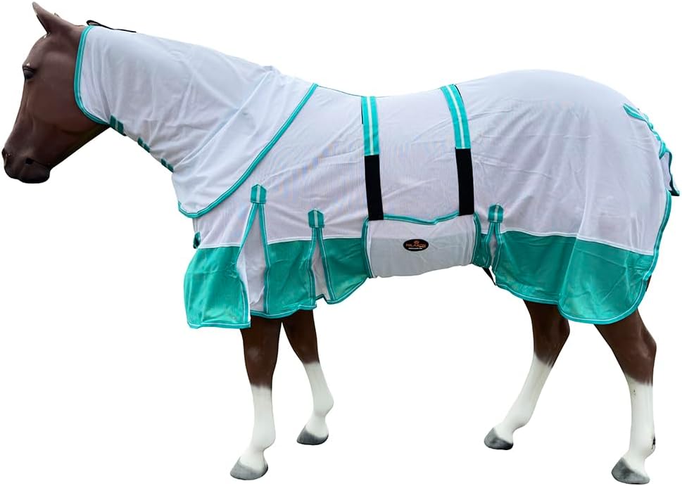 HILASON 84" Inches Horse Fly Sheet with Neck UV Protect Mesh Bug Mosquito Summer