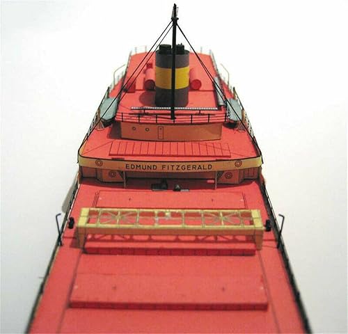 Miniatura 5 de MOOKEENONE 1400 - Modelo de papel de barco SS Edmund Fitzgerald - Kit de bricolaje para portaequipajes de minerales kit sin ensamblar