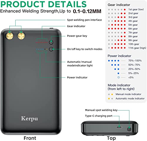 Machine à souder par point Kerpu 5000mah avec 11 niveaux de réglage - 6