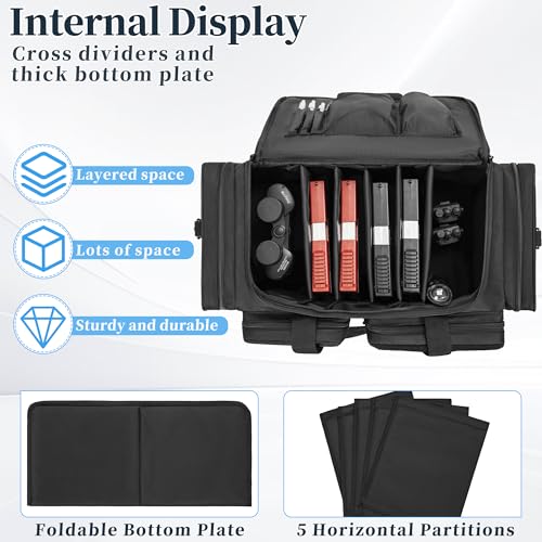 OUUTMEE Tactical Pistol Range Bag, Gun Range Bag for 6 Handguns, Shooting Duffle Range Pistol Bag with 5 Compartments, Extra Pockets for Ammo and Essentials - Thumbnail 4