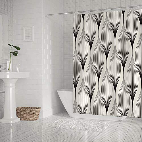 Rideau de douche pétale de bain polyester imperméable lavable avec crochets 180x180