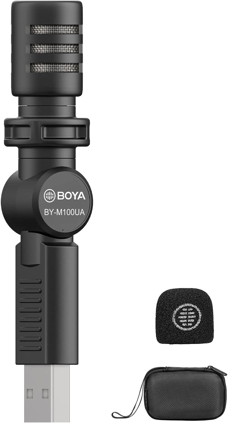 BOYA BY-M100UA Mini USB Microphone,Plug&Play Computer Microphone Compatible with Laptop/PC/Mac Perfect for YouTube Interview Podcasting Video Conference