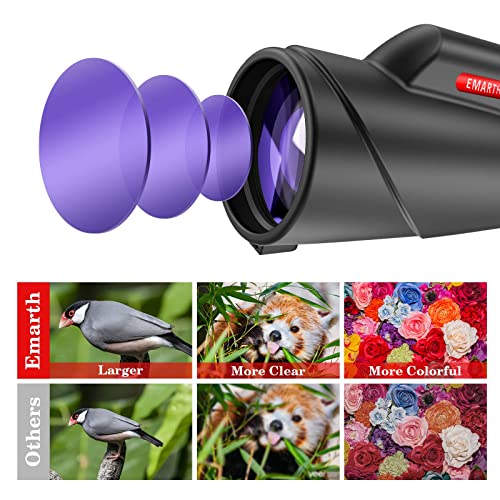 Emarth 10-20X50 Monocular For Adults High Powered, Gifts For Men,Bak4 Prism Waterproof & Anti-Fog Mini Zoom Telescope, Portable Hd Monocular Telescope For Wildlife Bird Watching Hunting Traveling #TOP3