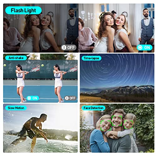 Aufoya 4K Digital Camera, Autofocus 48Mp Video Camera Camcorder With 32Gb Memory Card, 180° Flip Screen 16X Digital Zoom Vlogging Camera For Youtube With Battery Charger, 2 Batteries #TOP5