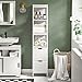 SoBuy Mueble Columna de Baño, Armario para Baño Alto,Estanterías de Baño-2 Puertas...
