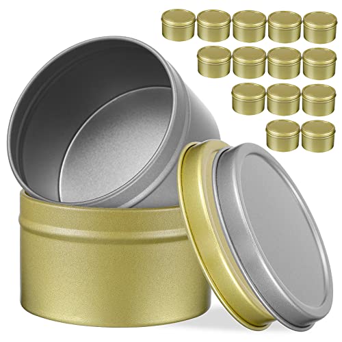 HAPINARY Seamless Candle Tins Set 16pcs Candle Making Jars Tin Lids Storage Jars for Tea