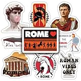 Juego de pegatinas históricas de Roma (53 piezas), diseño de gouache resistente al agua, Roma, Italia, tema del Imperio Romano Vaticano