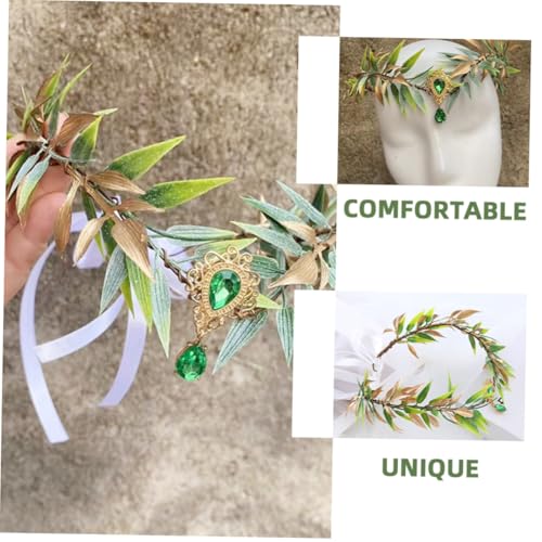 Cheveux vert plastique forme feuille pour serre-tête de mariage délicat