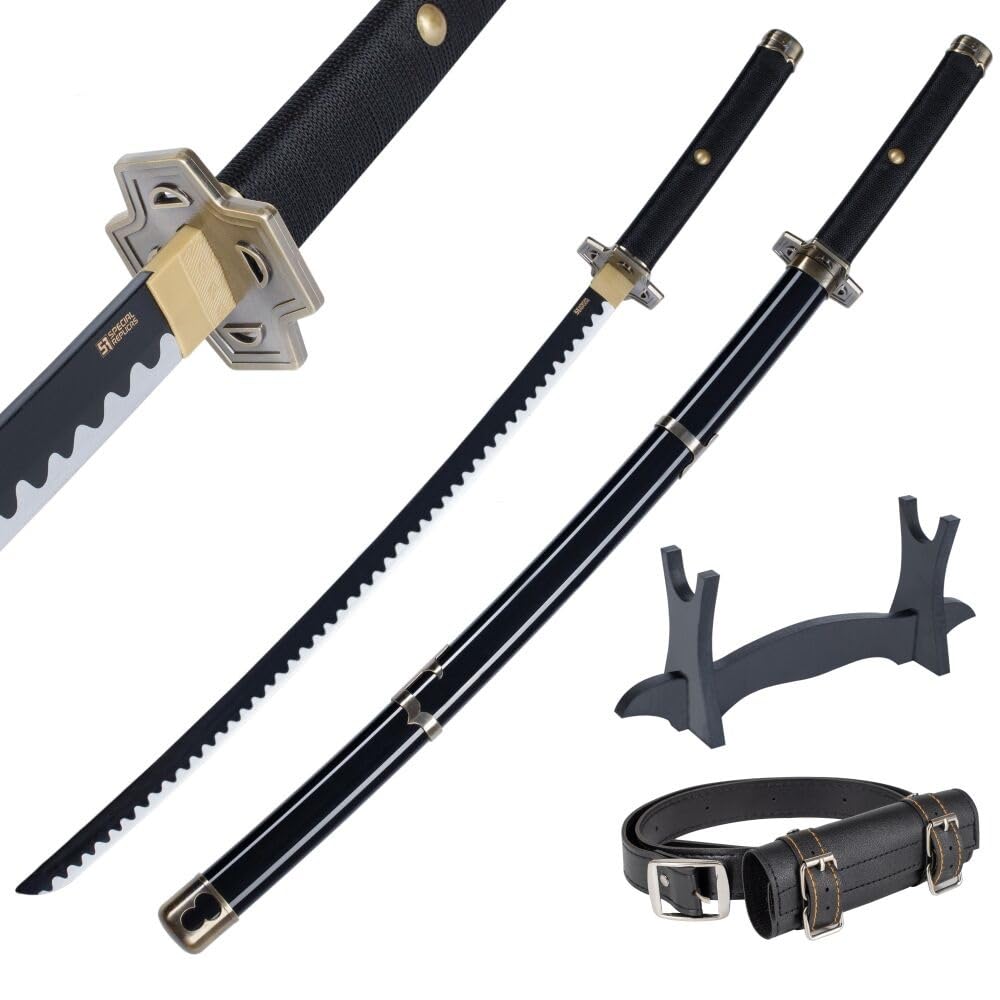 57 SPECIAL REPLICAS Wooden Katana Sword 41 inch / 105 cm with Belt Holder and Stand - Samurai Sword for Anime Cosplay - Bamboo Replica Swords - Decorative Collectables (No Sharp Edges) โ image 1