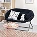 Tiita Comfy Double Chairs, Modern 2-Seat Folding Accent Lounge, Metal Frame Moon Stool for Bedroom, Living Room, Dorm Rooms
