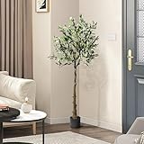 LEADZM Künstlicher Olivenbaum 150cm kunstpflanze Künstliche Pflanzen Olivenbaum Künstlich Kunstbaum wie echt für Balkon Wohnzimmer Büro (150cm)