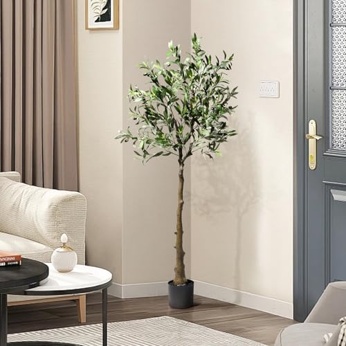 LEADZM Künstlicher Olivenbaum 150cm kunstpflanze Künstliche Pflanzen Olivenbaum Künstlich Kunstbaum wie echt für Balkon Wohnzimmer Büro (150cm)