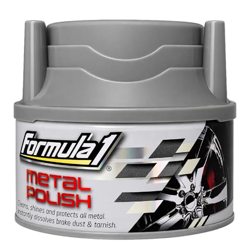 Formula 1 Metal Polish, Wheel Cleaner to Restore Shine to Rims, Grills, Exhaust, and More, Polish for Chrome, Aluminum, and Stainless Steel Surfaces, Car Cleaner for Detailing, 10 Oz