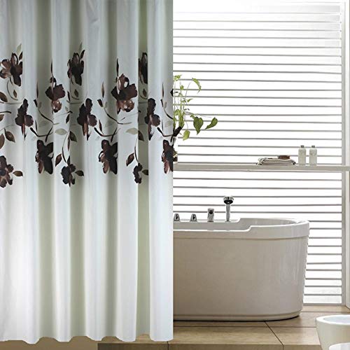 Rideaux en tissu bleu imperméable anti-moisissure épais pour douche sans trou