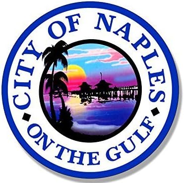 Round Naples City Seal Sticker Decal (Florida fl Gulf) 4 x 4 inch