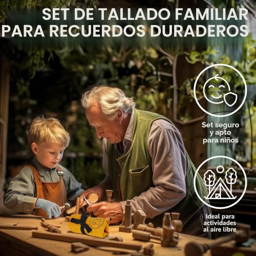 Miniatura 3 de Eli Set De Cuchillos Para Niños A Partir De 6 Años - Set De Tallado Infantil Con Guantes Resistentes A Cortes - Cuchillo Infantil Para Tallar - Herramientas De Tallado - Cuchillo