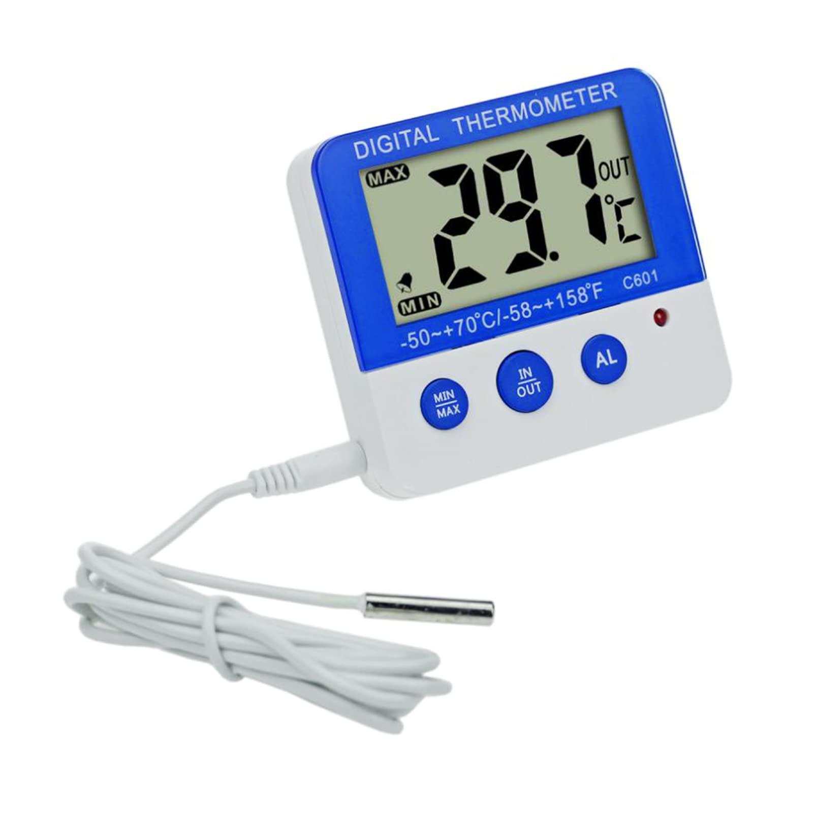 Refrigerator Fridge Thermometer with Probe Digital Freezer Room Thermometer High/Low Temperature Alarm Back Refrigerator with Alarm