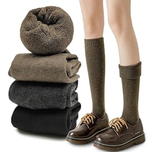 EUPSIIU 3 Pares Calcetines Termicos Mujer, Calcetines Invierno Mujer, Cálido Gruesa de Punto Calcetines, Calcetines para botas, Calcetines Hasta la Rodilla para Mujer Regalo