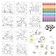 HahaMagic, 12PCS Puzzles zum Bemalen, mit 12 Stapelbare Wachsmalstifte (12 Farben in 1), Puzzles Selber Gestalten, geeignet als Kindergeburtstag Gastgeschenke und kleine geschenke für kinder