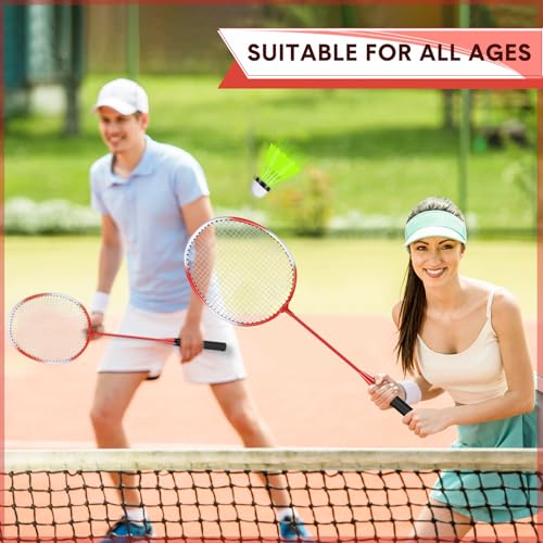 Image of 12 Pack Badminton Rackets Set Including Badminton Racquets, Nylon Shuttlecocks and Carry Bag for Outdoor Backyard Games Beginners