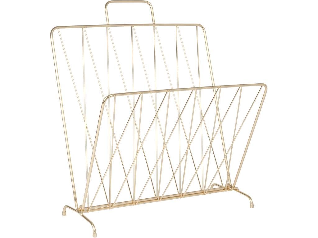 Present TimeMagazine Holder, Metal, Gold, One Size