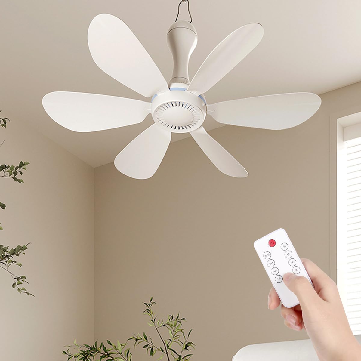 Ventilateur de plafond USB portable et silencieux, mini ventilateur suspendu avec minuterie