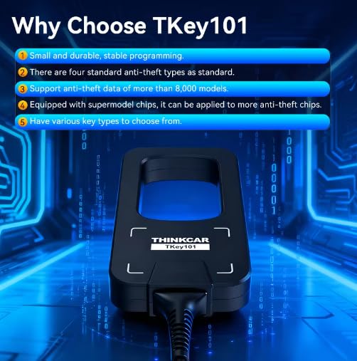 TKEY 101 Uniwersalne urządzenie do programowania kluczy samochodowych z 6 jednostkowymi pilotami zdalnego sterowania, obsługuje systemy antykradzieżowe