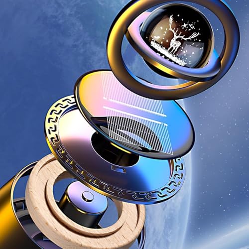 Image of Solar Aroma Car Air Freshener, Stylish Dashboard Rotating Perfume Diffuser, Rotating Aromatherapy, Solar Powered Autorotation Decoration for Car Interior, Refillable & Eco Friendly (ROTATING)