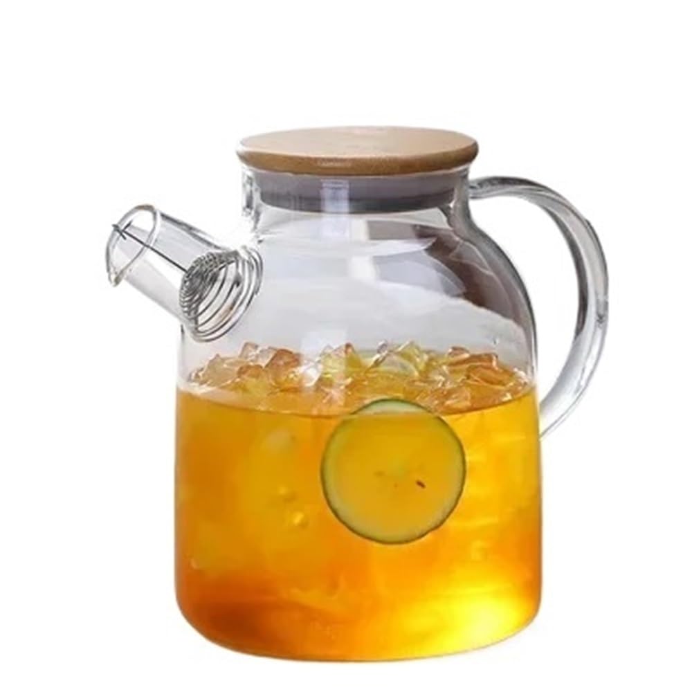Jarra Jarra de vidrio borosilicato transparente 1,8 l | Tetera transparente grande con jarra de agua(1800ML)