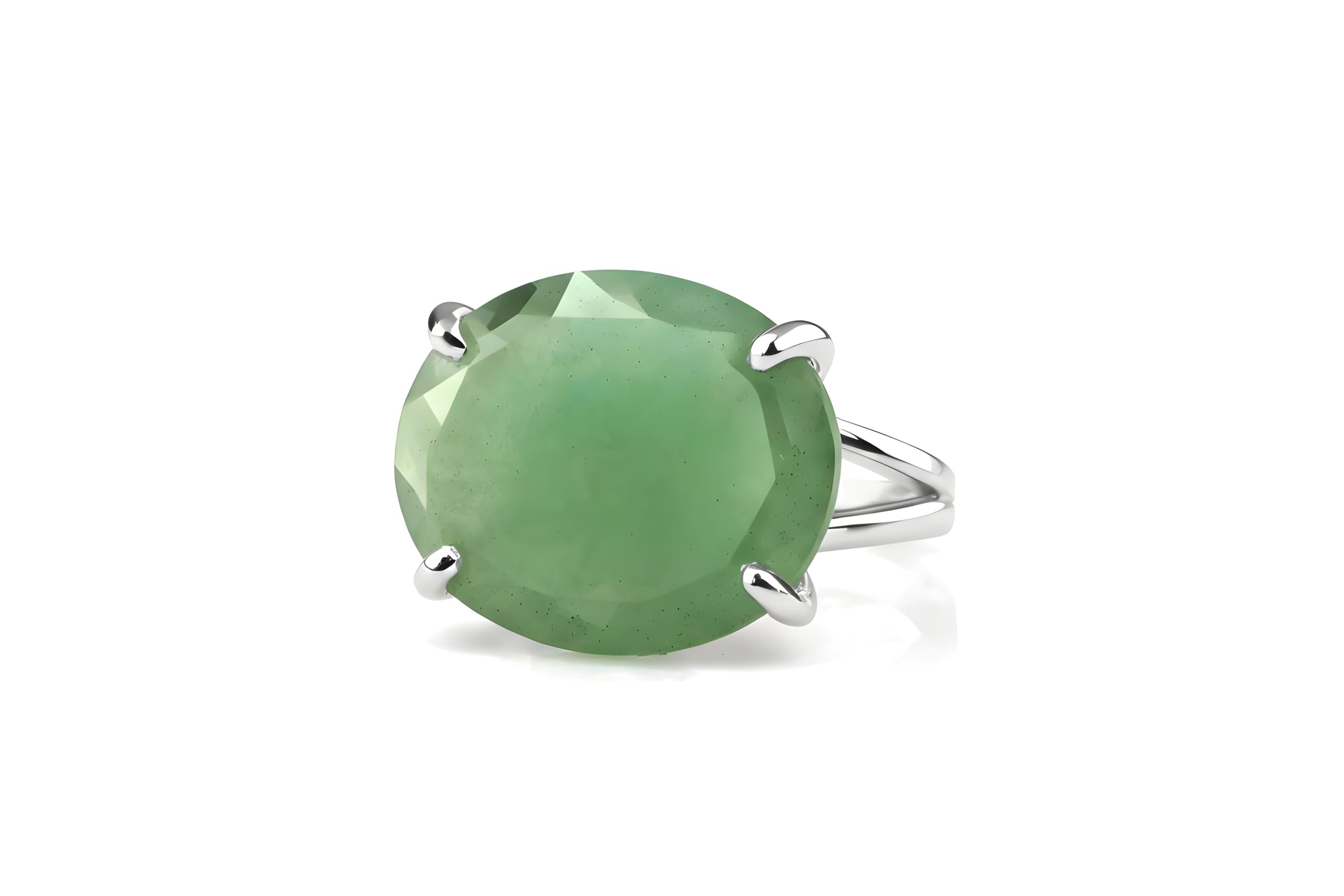 Ovale Verde Avventurina Oro 14k Anello - Dichiarazione Gioielli Pietra Preziosa - Gioielli Moda e Regalo Artigianali - Scegliete la Vostra Misura Anello - Personalizzabile con Incisione
