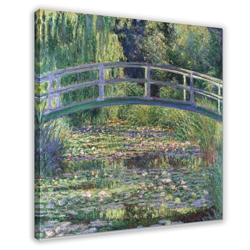Nénuphars japonais Claude Monet tableau carré 30,5 cm cadre toile tendue