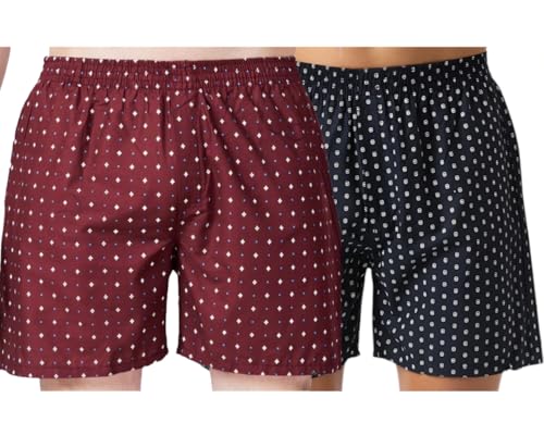 Image of Men's Cotton Printed Regular Fit Boxer Shorts | Soft & Breathable Innerwear | Comfortable Boxers | Lightweight & Stylish Nightwear
