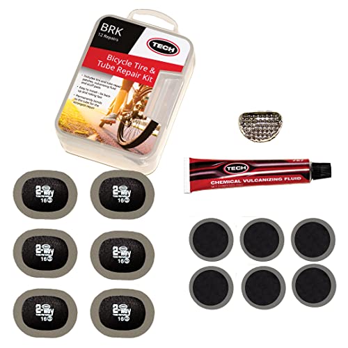 TECH Tire Repairs The Only Bicycle Tube Patch Kit You Need | Quickly Fix Tubes, Inner Liners, and Tubeless Bike Flats – Patches Form a Strong Bond for Long-Lasting Solutions on Rides -  BRK