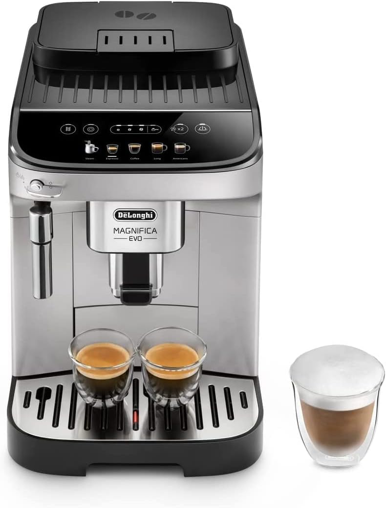 DeLonghi Magnifica Evo Perfetto, Macchina Automatica per Caffè in Chicchi, ECAM292.33.SB, Macinacaffè integrato, Argento. DLSC002 Accessorio per macchine del caffè, Filtro Acqua