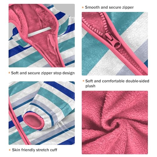 GuoChe Stripe Blue Fleece Jacket Baby Boy3