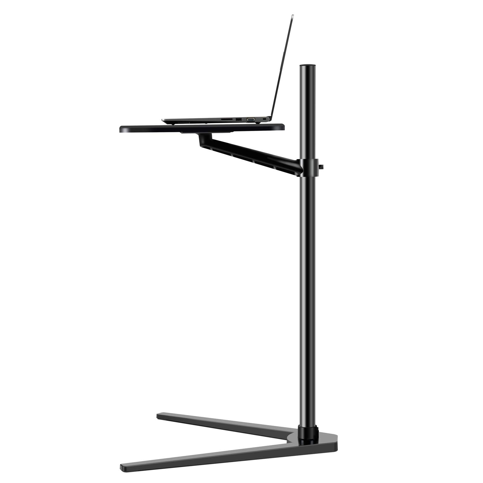 Overbed - Supporto da tavolo regolabile in altezza per letto o divano, scrivania per computer portatile (lavagna nera)