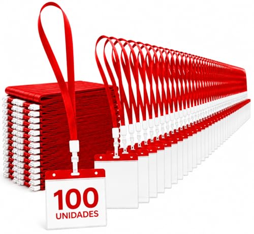 Porte-badges pour accréditations et badges d'identité avec étui transparent - Lot de 100