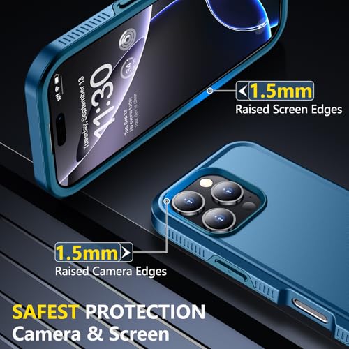 Coque iPhone 16 Pro antichoc bleu mer résistante aux chutes de 3,7 mètres - 3