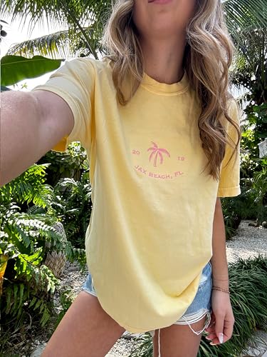 Summer Oversized Flower Graphic Tees Y2k Coastal Beach Palm Surfboard Tops Baggy T-Shirts Teen Girls Preppy Clothes3