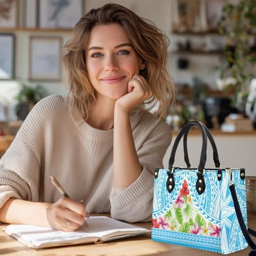 Bolso bandolera para mujer, grande, estilo hawaiano, con asa superior y tipo mensajero miniatura 3