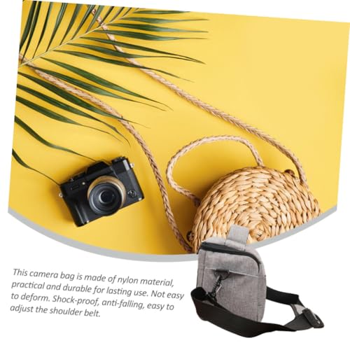 Cámara DSLR bolsa de nailon resistente gris con múltiples compartimentos de viaje 3