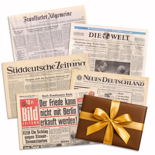 Historische Zeitung genau vom Tag der Geburt ab 1947 bis