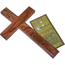 Holy Land Market Olive Wood Cross - Hand-Carved Wall Holy Land Wood Cross from Bethlehem, Olive Wood Crosses Collection - 10 in