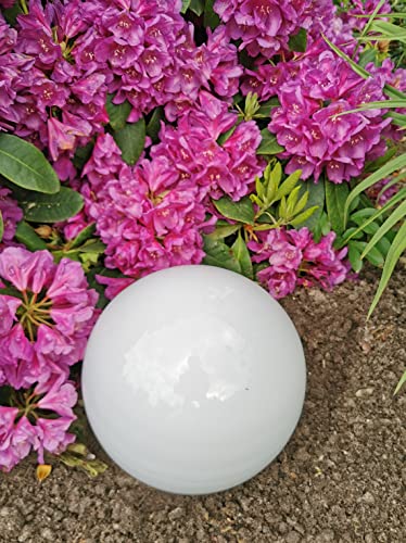 Jürgen Bocker Garten-Ambiente Dekorationskugel 30 cm Edelstahl weiß poliert Dekokugel Edelstahlkugel Gartenkugel