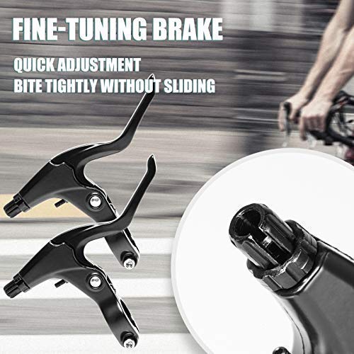 Timoo Bike Brake Levers Aluminum Alloy Bicycle Brake Handles, 2.2cm Diameter, Black