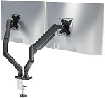 Double Moniteur Arms Mount pour écrans d'ordinateur 17"-32" Deux Moniteurs Armes se tiennent chaque hauteur réglable ressort à gaz tient jusqu'à 4.4 à 19.8lbs,Vesa 75x75/100x100mm, Parfait pour le bureau
