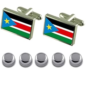 Select Gifts Shirt jurk studs Zuid-Soedan vlag manchetknopen